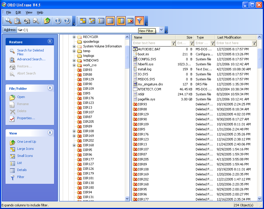 Portable O&O UnErase v4.1