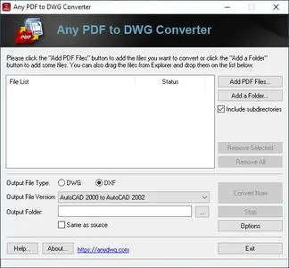 Any PDF to DWG Converter 2020.0