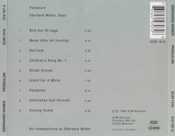 Eberhard Weber - Pendulum (1993) {ECM 1518}