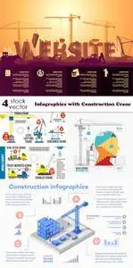 Vectors - Infographics with Construction Crane