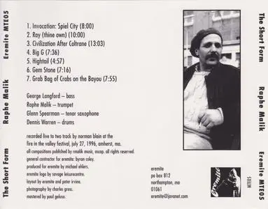 Raphe Malik - The Short Form (1997)