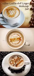 GraphicRiver Caffee Latte Art Logo Mockup Set