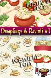 Dumplings and ravioli #1 - Stock Vector