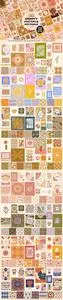 Groovy Boho Posters Patterns Flower 70s TWFBBSJ