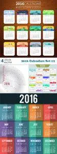 Vectors - 2016 Calendars Set 12