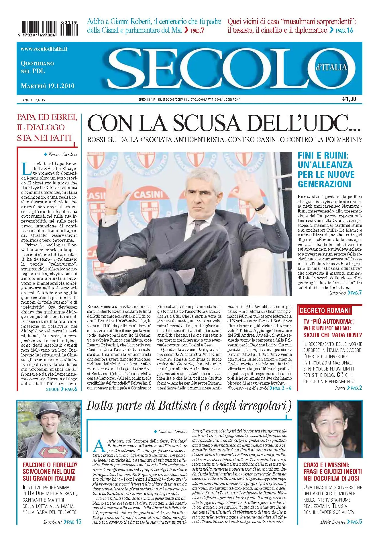 Secolo d'Italia 19.01.2010