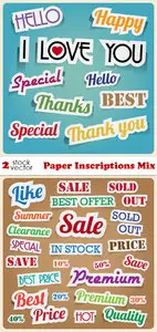 Vectors - Paper Inscriptions Mix