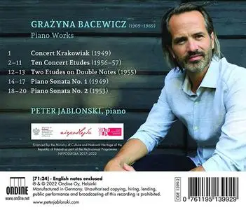 Peter Jablonski - Grażyna Bacewicz: Piano Works (2022)