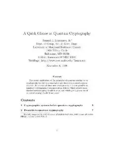 A quick glance at quantum cryptography
