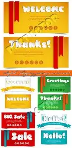 Stylish shopping greetings cards vector