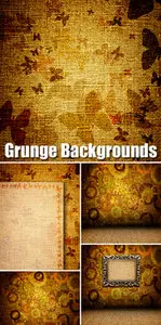 Stock Photo - Grunge Backgrounds with butterfly