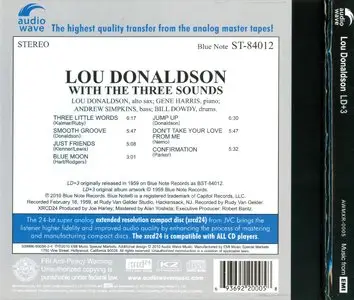 Lou Donaldson with The Three Sounds - LD+3 (1959) {Audio Wave XRCD24 AWMXR-0005} [repost]