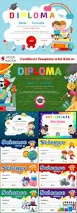 Vectors - Certificate Templates with Kids 21