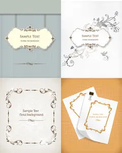Spring Floral Vector Frames 11