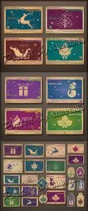 Christmas Corporate Design Cards Vector