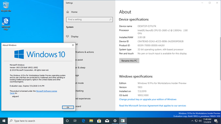 Windows 10 InsiderPreview (20H1) Build 18932.1000