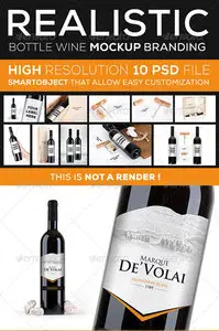 GraphicRiver - Wine Bottle Branding Mock Up