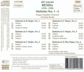 Christian Benda, Prague Chamber Orchestra - Jiří Antonín Benda: Sinfonias Nos. 1-6 (1995)