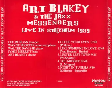 Art Blakey & The Jazz Messengers - Live In Stockholm 1959 (1990) {Dragon Records DRCD 182}