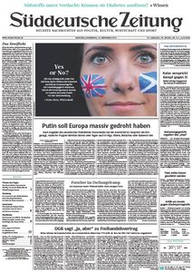 Süddeutsche Zeitung vom Donnerstag, 18. September 2014