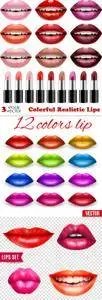 Vectors - Colorful Realistic Lips