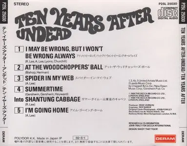 Ten Years After - Undead (1968) [DERAM, Japan, P25L 25030]