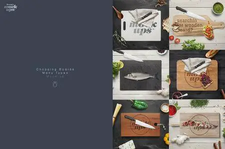 CreativeMarket - Cutting Board Many Types Mockup