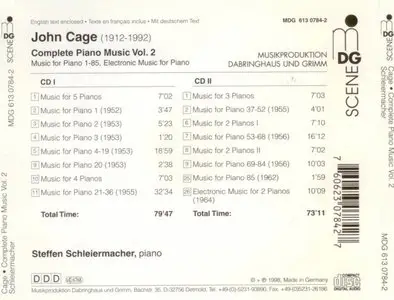 John Cage - Complete Piano Music Vol.2 (1998)