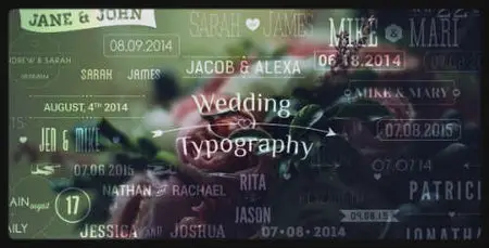 Wedding Typography Titles - Dates and Names - After Effects Project (Videohive)