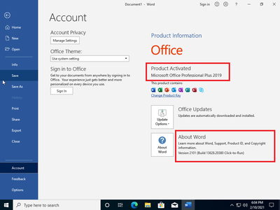 Windows 10 Pro 20H2 10.0.19042.804 (x86/x64) With Office 2019 Pro Plus Preactivated Multilingual February 2021