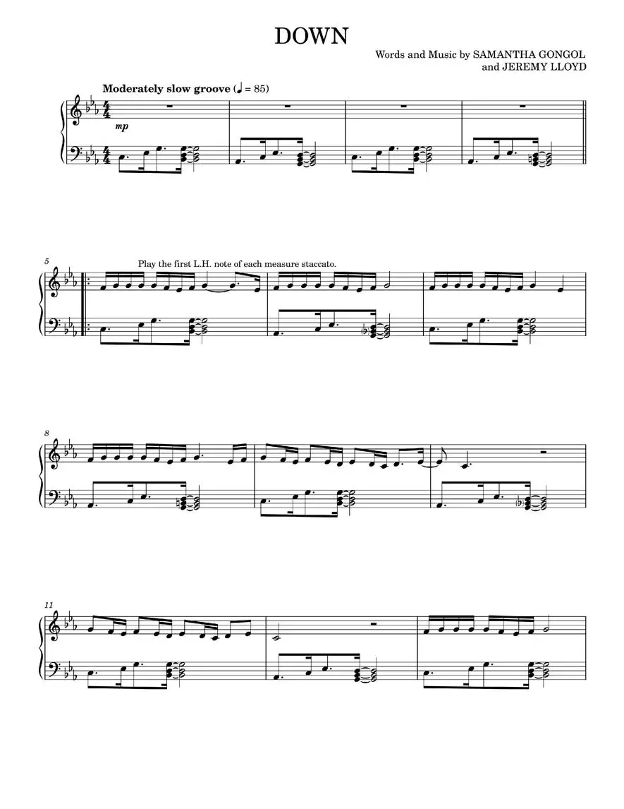 Down - Marian Hill (Piano Solo)