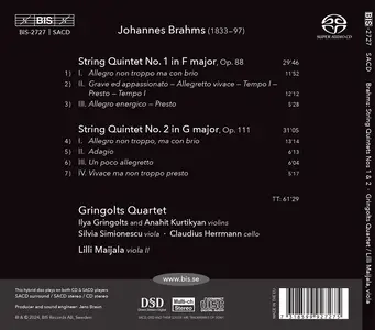 Gringolts Quartet, Lilli Maijala - Johannes Brahms: String Quintets (2024)