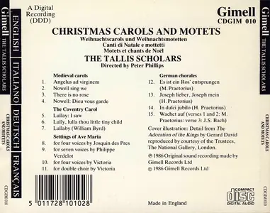 Peter Phillips, The Tallis Scholars - Christmas Carols and Motets (1986)