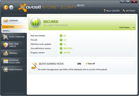 avast! Internet Security 5.0.332 Beta