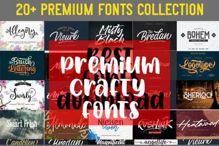 Crafty Fonts Bundle - 21 Premium Fonts