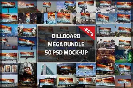 CreativeMarket - 50 Billboard Mock-up Mega Bundle#1