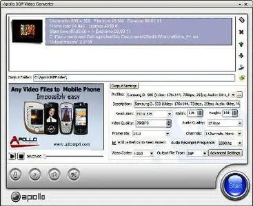 Apollo 3GP Video Converter 2.2.7