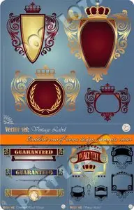 Emblem coat of arms design elements vector