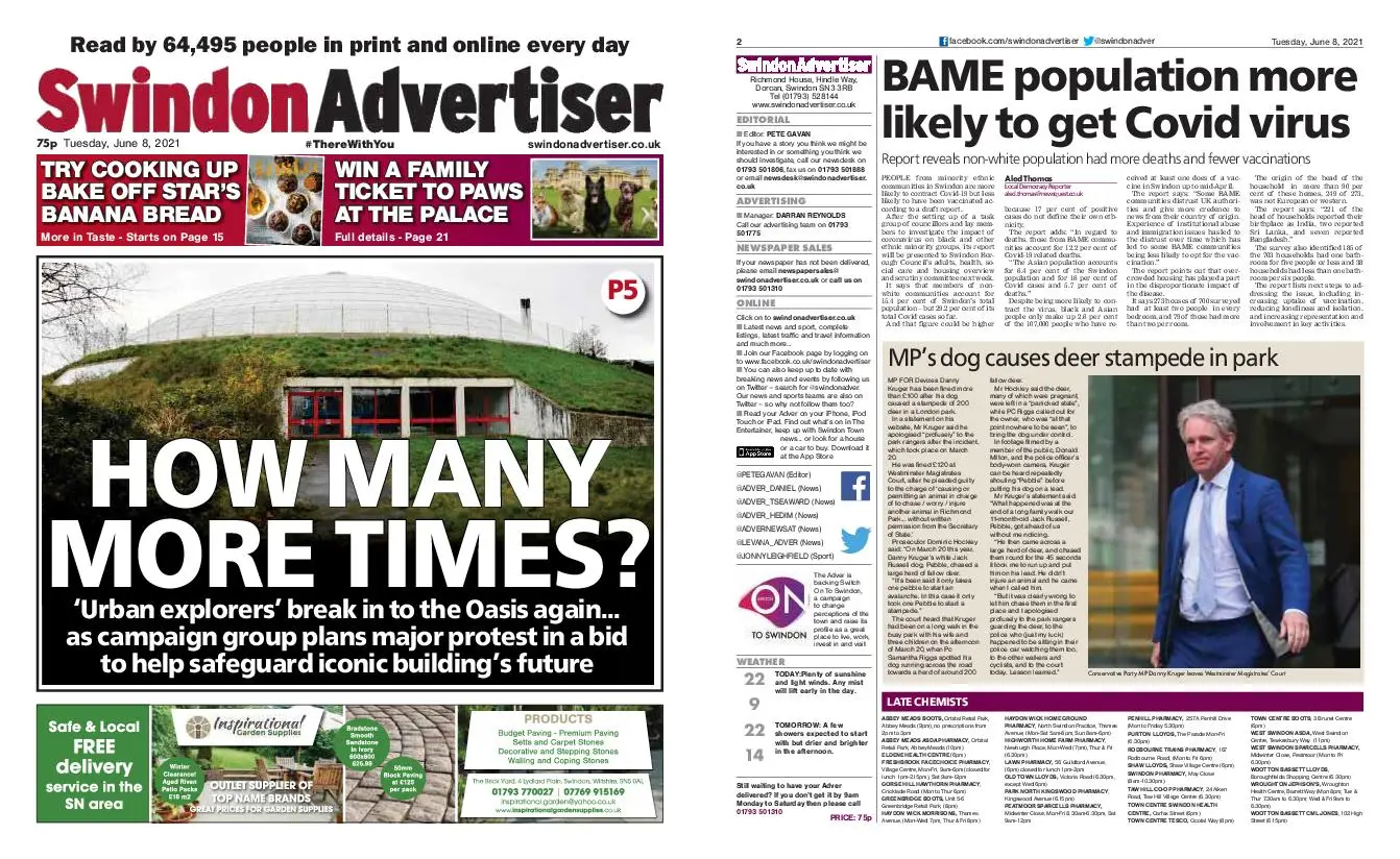 Swindon Advertiser June 08, 2021 / AvaxHome