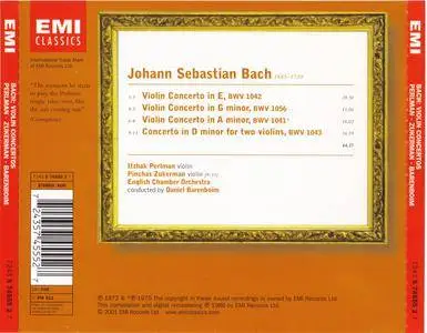 Bach - Violin Concertos - Perlman, Zukerman, Barenboim (2001) {EMI Records 7243 5 74555 2 7 rec 1971, 1974}