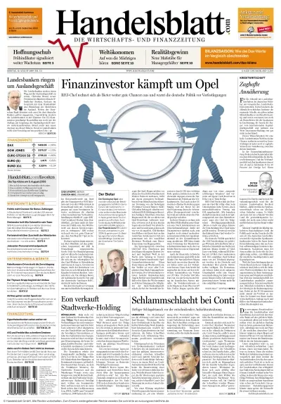 Handelsblatt vom 10.08.2009