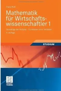 Mathematik für Wirtschaftswissenschaftler 1: Grundzüge der Analysis - Funktionen einer Variablen (Auflage: 5)