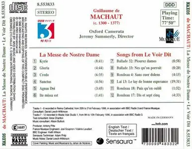 Jeremy Summerly, Oxford Camerata - Guillaume de Machaut: La Messe de Nostre Dame, Songs from Le Voir Dit (1996)