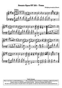 MozartWA - Sonate Opus KV 331 - Tema