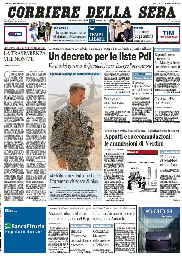 Il Corriere della Sera (06-03-10)
