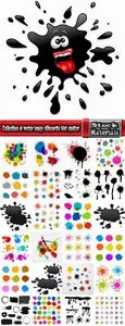 Collection of vector image silhouette blot spatter