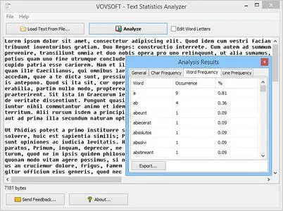 VovSoft Text Statistics Analyzer 3.2.0