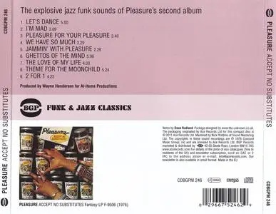 Pleasure - Accept No Substitutes (1976) {BGP Records CDBGPM246 rel 2011}