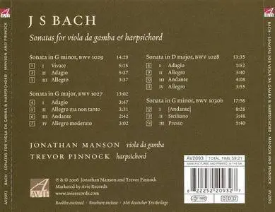Jonathan Manson, Trevor Pinnock - J.S. Bach: Sonatas for Viola da Gamba and Harpsichord (2006)
