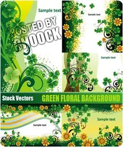 Stock Vector: Green floral background